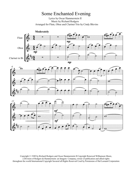 Some Enchanted Evening Arranged For Flute Oboe And Clarinet Page 2