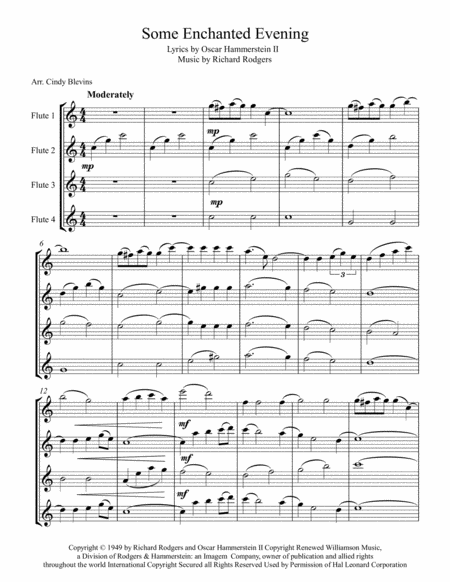 Some Enchanted Evening Arranged For Flute Quartet Page 2