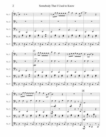 Somebody That I Used To Know Cello Ensemble Page 2