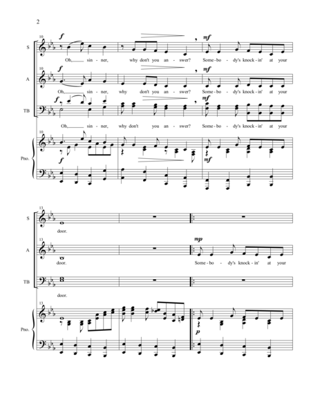 Somebodys Knockin At Your Door Satb Page 2