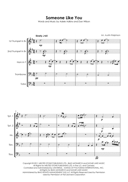 Someone Like You Brass Quintet Page 2