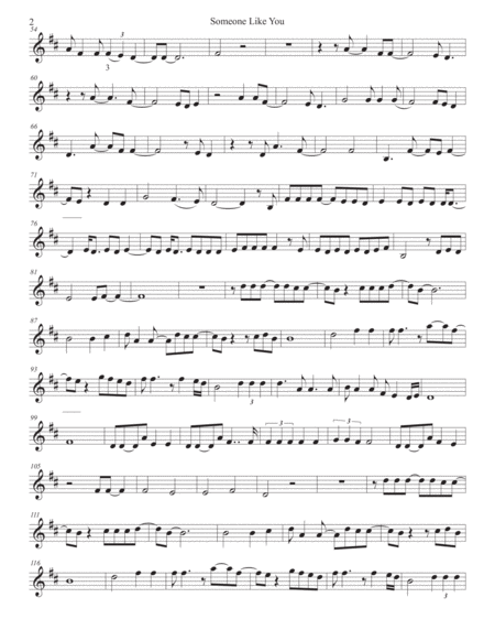 Someone Like You Easy Key Of C Trumpet Page 2