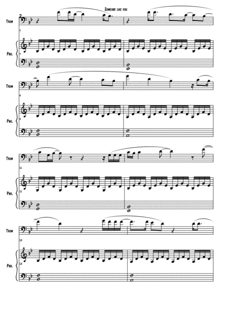 Someone Like You Trombone Piano Page 2