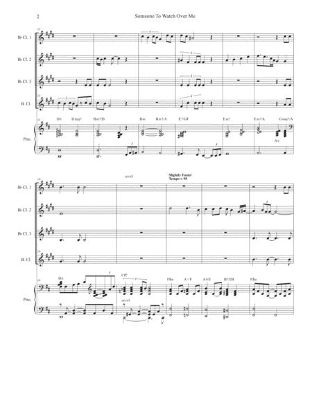 Someone To Watch Over Me Clarinet Choir And Piano Page 2