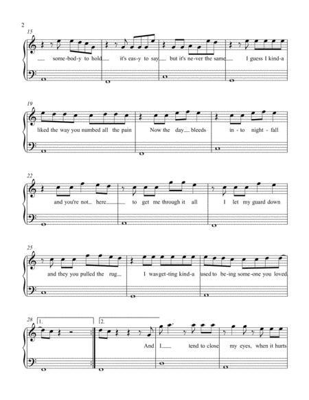 Someone You Loved Easy Piano Arrangement With Lyrics Page 2