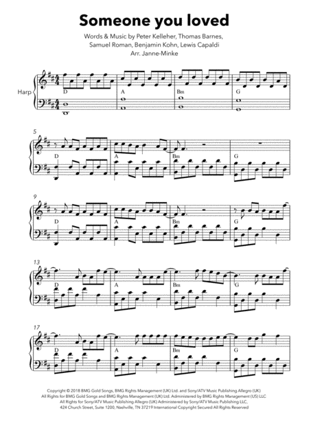 Someone You Loved Harp Solo Page 2