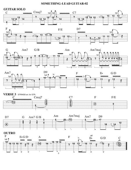 Something Guitar Tab With Strings Arranged For Gtr Page 2