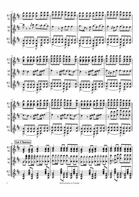 Something Just Like This By The Chainsmokers Colplay Arranged For 3 Guitars Rhythm Melody Rhythm 2 Standard Notation Page 2