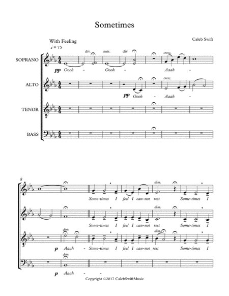 Sometimes A Prelude For Choir By Caleb Swift Page 2