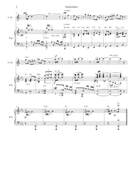 Somewhere Alto Saxophone And Piano Page 2