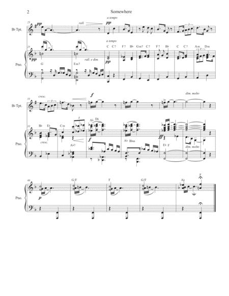 Somewhere Bb Trumpet Solo And Piano Page 2