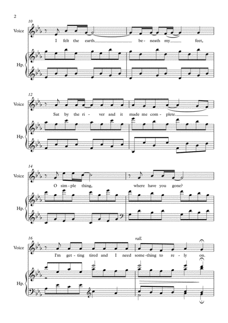 Somewhere Only We Know Voice And Pedal Harp Page 2