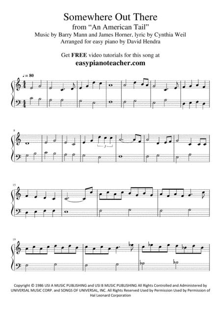 Somewhere Out There From An American Tail Very Easy Piano With Free Video Tutorials Page 2