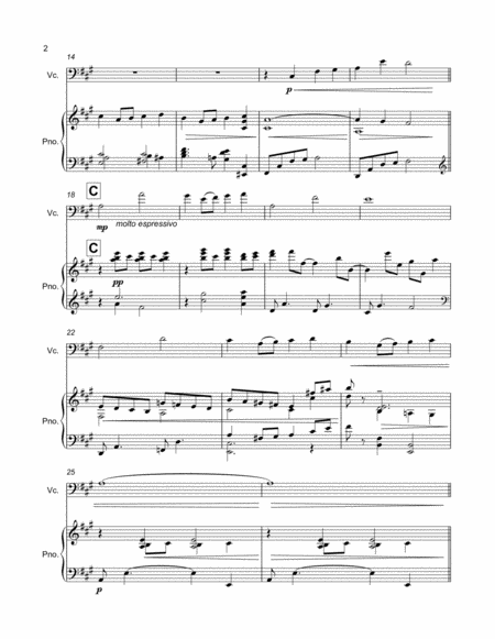 Somewhere Over The Rainbow Cello Piano Page 2