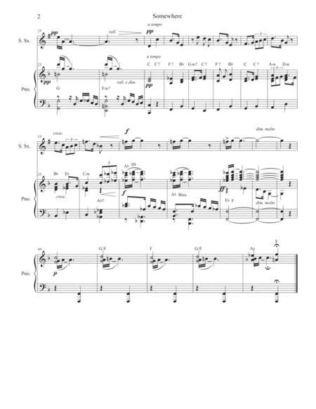 Somewhere Soprano Saxophone And Piano Page 2