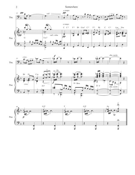 Somewhere Trombone Solo And Piano Page 2