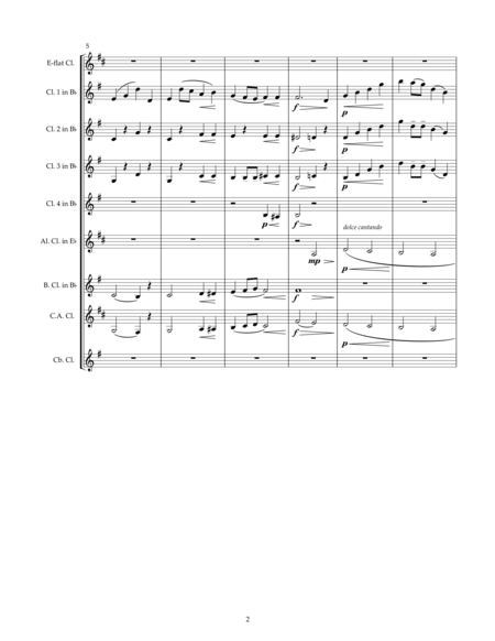 Sommarsang Summer Song For Clarinet Choir Score Page 2