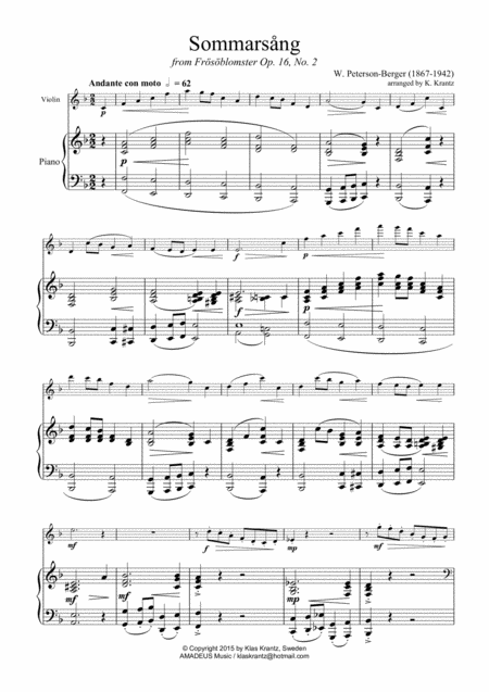 Sommarsng Summer Song For Violin And Piano Page 2
