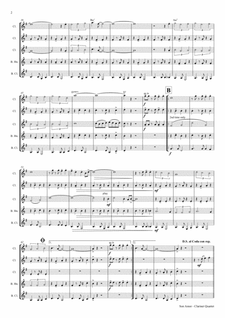 Son Amor Samba Clarinet Quintet Page 2