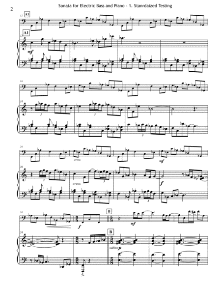 Sonata For Electric Bass And Piano 1st Mvt Only Page 2