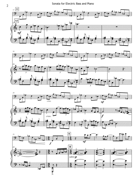 Sonata For Electric Bass And Piano Page 2