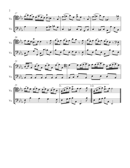 Sonata For Two Celli In E Flat Rv39 Movement I Page 2