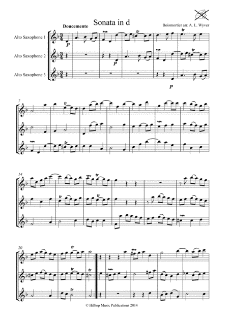 Sonata In D Arr Three Equal Saxophones Page 2