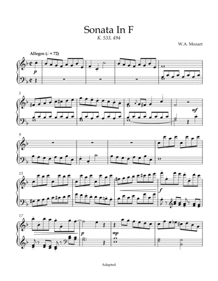 Sonata In F Major K 533 494 Page 2