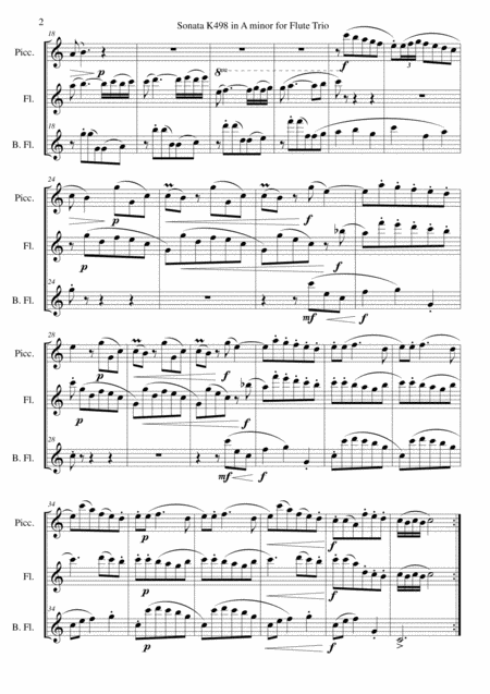 Sonata K498 In A Minor For Flute Trio Page 2