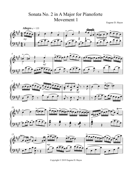 Sonata No 2 In A Major For Pianoforte Page 2