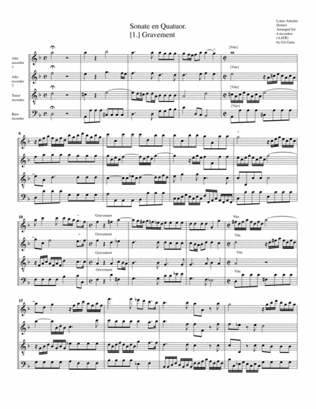 Sonate En Quatuor Arrangement For 4 Recorders Page 2