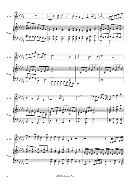 Sonate For Violin And Piano Second Movement Page 2