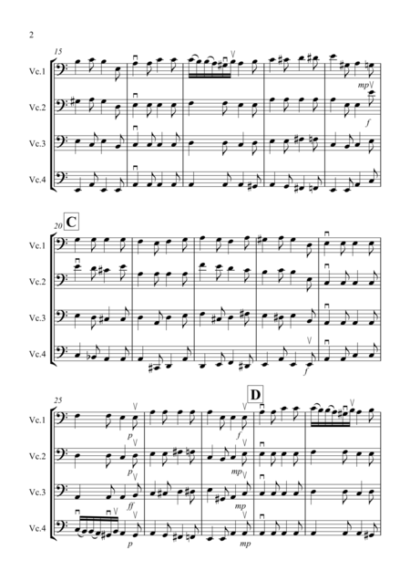 Sonatina By Beethoven For Cello Quartet Page 2