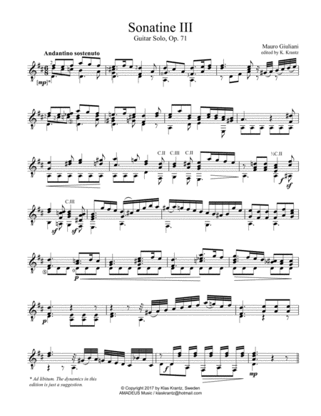 Sonatine Iii Op 71 For Guitar Solo Page 2