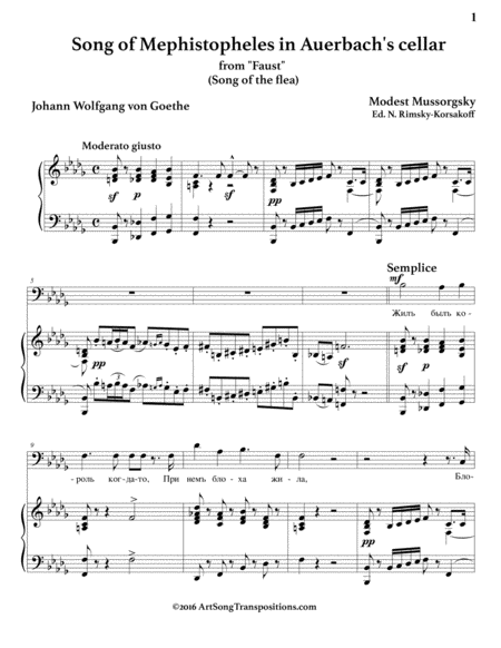 Song Of The Flea B Flat Minor Bass Clef Page 2