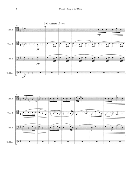 Song To The Moon For Trombone Quartet Page 2