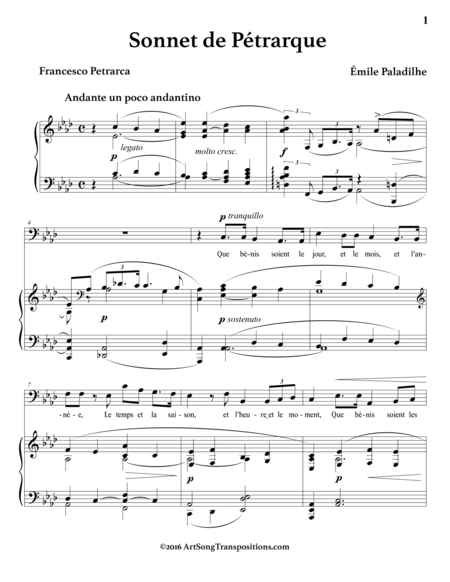 Sonnet De Ptrarque A Flat Major Bass Clef Page 2