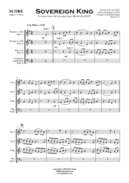 Sovereign King Brass Quartet Score And Parts Pdf Page 2