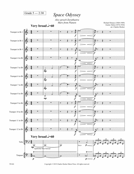 Space Odyssey Zarathustra And Mars From Planets For Trumpet Ensemble Page 2