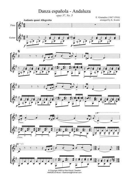 Spanish Dance No 5 E Major For Flute And Guitar Page 2