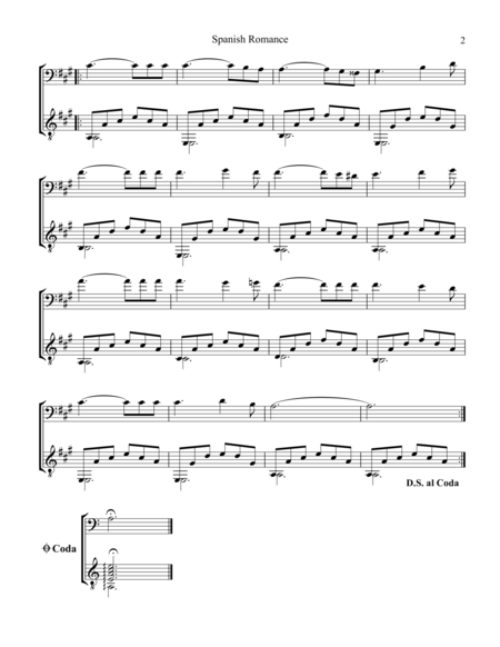 Spanish Romance Romanza For Cello And Easy Guitar Page 2