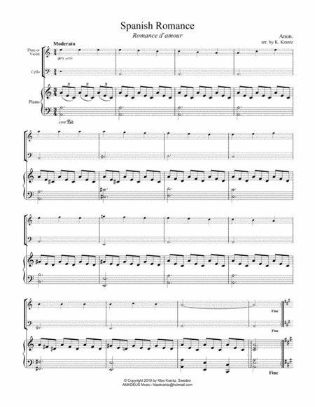 Spanish Romance Romanza For Easy Piano Trio Page 2