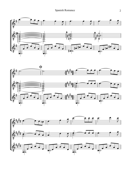 Spanish Romance Romanza For Guitar Trio Page 2