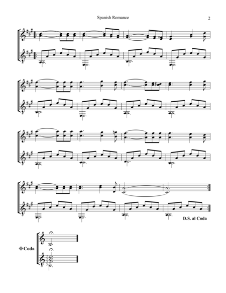 Spanish Romance Romanza For Violin And Easy Guitar A Minor Page 2