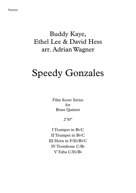 Speedy Gonzales Brass Quintet Arr Adrian Wagner Page 2