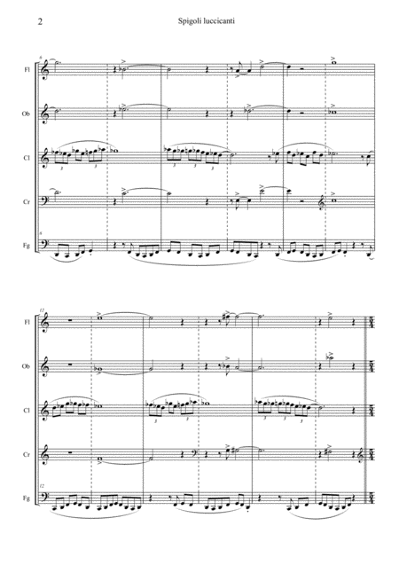 Spigoli Luccicanti Brilliant Corners For Woodwind Quintet Page 2