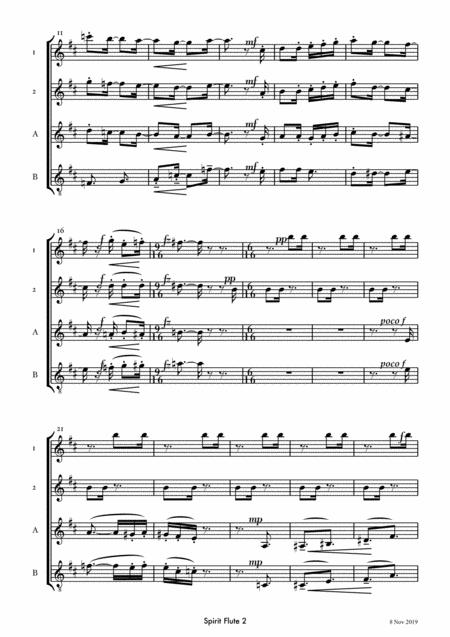 Spirit Flute For Flute Quartet Based On The Mary Olivers Poem The Spirit Page 2