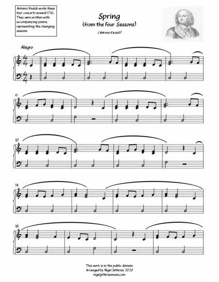 Spring From The Four Seasons Arranged For Easy Piano Page 2