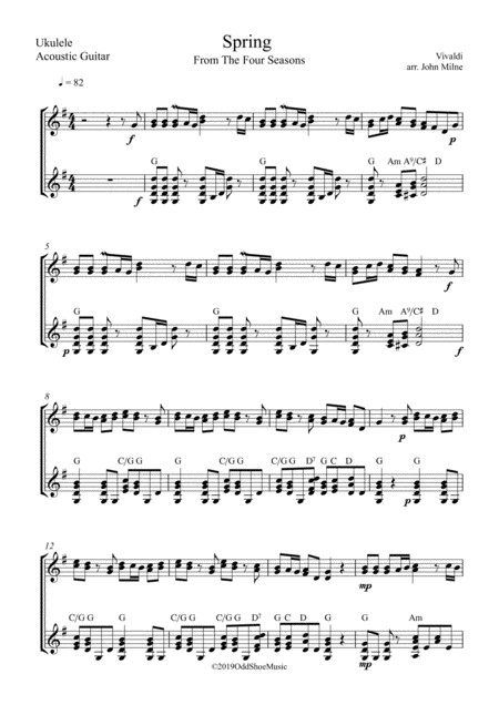 Spring From The Four Seasons By Vivaldi For Ukulele And Guitar Page 2