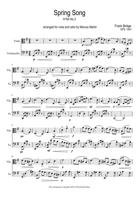 Spring Song By Frank Bridge Arranged For Viola Cello Page 2